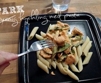 Stark kyckling med pasta