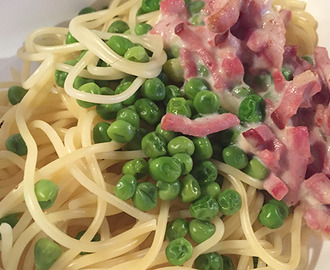 Pasta Carbonara med rökt skinka