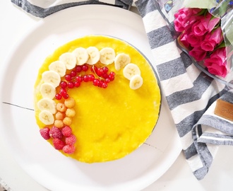 En gul och ljuvlig frukosttårta - HELT VEGANSK