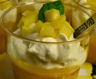 Dessertshots med mango och citron