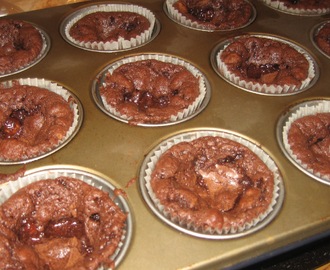 Kladdkakemuffins med Kinapuffar