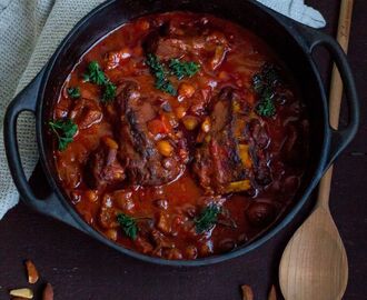 Marockansk tagine med fikon & mandlar + couscous med granatäpple