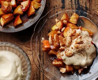 Stekta äpplen med dulce de leche