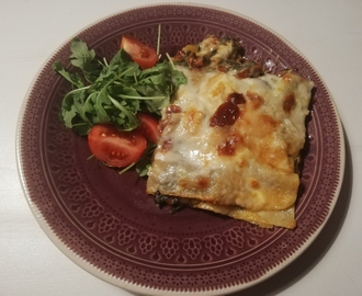 Lasagne med spenat och mozzarella