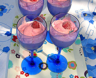 lowcarb dessert - Hallon glass