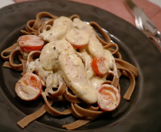 Pastasås med kyckling och tomater