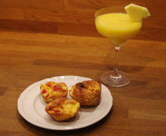 Omelettmuffins och en hemmagjord juice