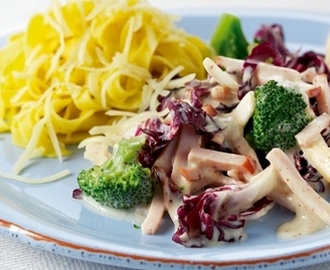 Broccolipasta med skinka