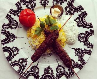 Homemade Kebab With Saffron Rice & Tzatziki