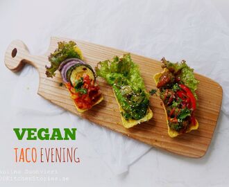 Vegan Taco Night - Falafel, Grilled Zucchini & Avocado in Mini Taco Tubes