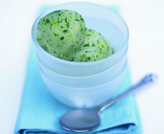 Citron, lime och pepparmynt sorbet  (Jamie Olivers)