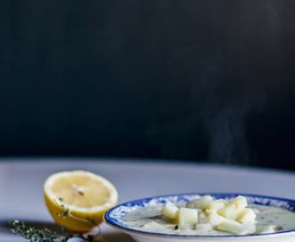 Recept: Potatissoppa med citron och timjan