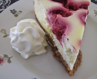 Raspberry White Truffle Cheesecake
