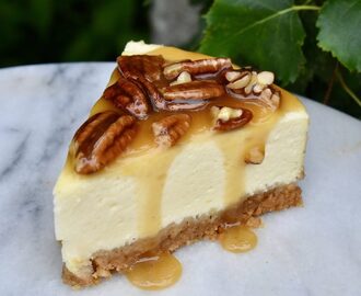 Salted caramel pecan cheesecake