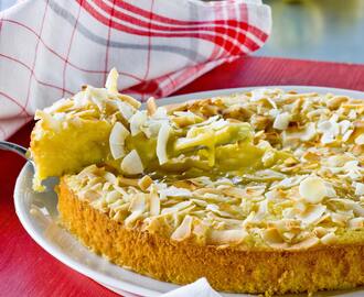 Citronkladdkaka med topping av kokos