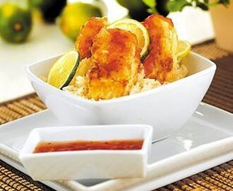 Lättmarinerad torsk med kokt ris
