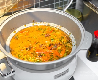 Grymt god och mustig köttgryta i Crockpot