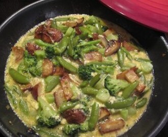 Frittata med broccoli, bönor & potatis