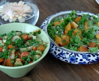 Apelsinsallad och stekta morötter med smak av fänkål och kokos- de perfekta tillbehören till anka!