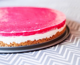 Vegansk Hallon Cheesecake