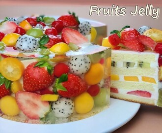 컵 계량 / 과일 젤리 치즈케이크 / 바닐라 스펀지 케이크 / Beautiful Fruit Jelly Cheesecake Recipe / Vanilla Sponge Cake