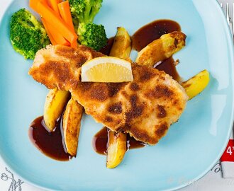 Fläskschnitzel med rödvinssås