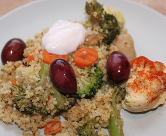 En snabb middag med couscous och stekta grönsaker