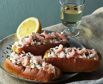 Shrimp rolls med brioche