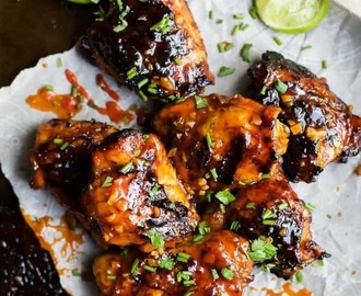 Sweet & Spicy Honey Sriracha Grilled Chicken Thighs Recipe