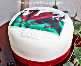 Tårta med Wales flagga