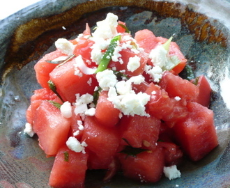 Tomat- och vattenmelonsallad