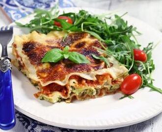 Grön och röd lasagne