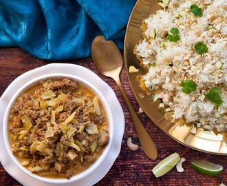 Indisk köttfärssås med kryddat ris