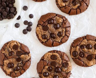 Brownie cookies med kakdeg