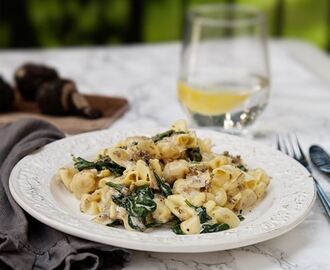 Krämig pasta med parmesan och spenat