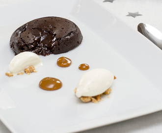 Chokladfondant ”Snickers” med Rostade Jordnötter & Dulce de Leche