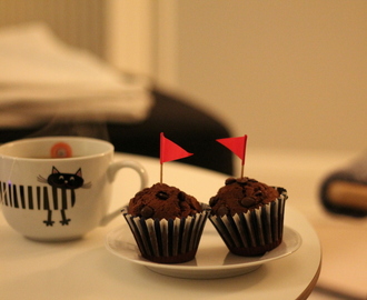 Chokladmuffins med chocolate chips