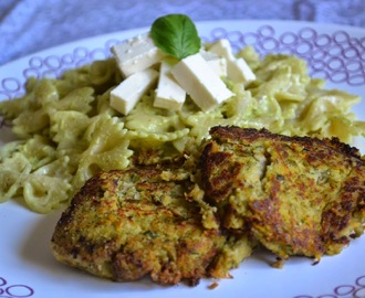 Veckans vegetariska: Mungbönsbiffar med pestopasta