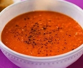 Bönsoppa med rostad paprika