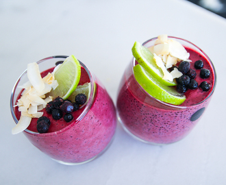 Blueberry lime chia pudding