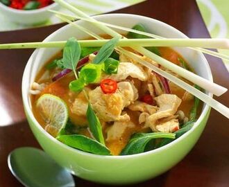 Asiatisk laksa soppa