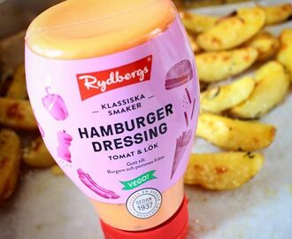 #Matnytt - Rydbergs tomat & lökdressing för hamburgare och mer än så. Inte för söt och bra konsistens som håller ihop. Helt klart en favorit ??? #rydbergs #vego #hemburgare #hamburgare #klyftpotatis #spisat