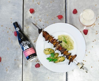 Ungerska grillspett med fänkålsstuvning och persiljestekt potatis – Trerätters med Brutal Brewing, huvudrätten