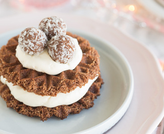 Våfflor på chokladbollssmet