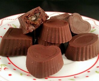 Chokladpralin med karamellfyllning
