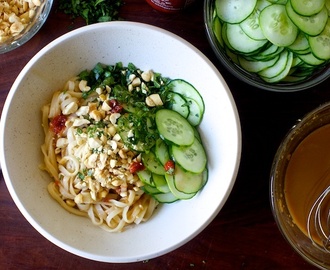 takeout-style sesame noodles with cucumber
