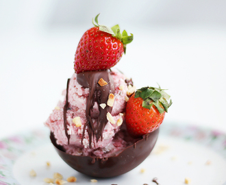 Healthy ice cream chocolate bowl