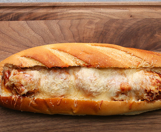 Cheesy Meatball Bread Boat