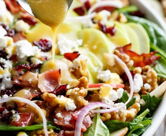 Honey Dijon Apple Bacon Cranberry Salad