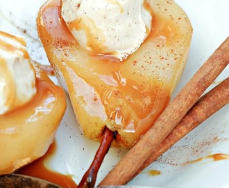 Maple Poached Pears with Maple Cinnamon Mascarpone